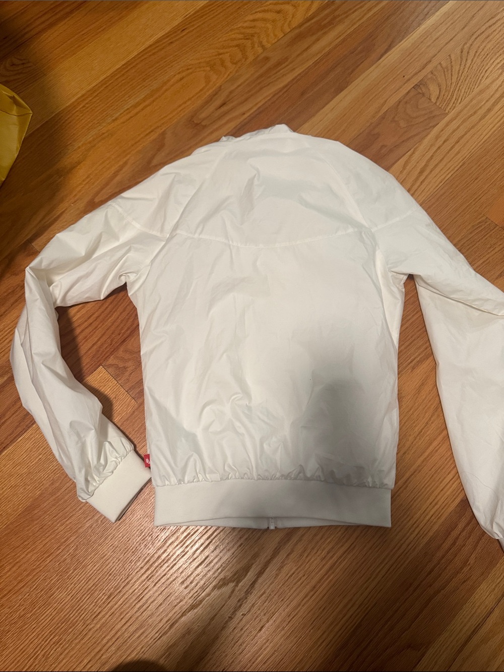 Nike White Women's Hooded Bomber Jacket with Black Logo - Picture 4 of 5